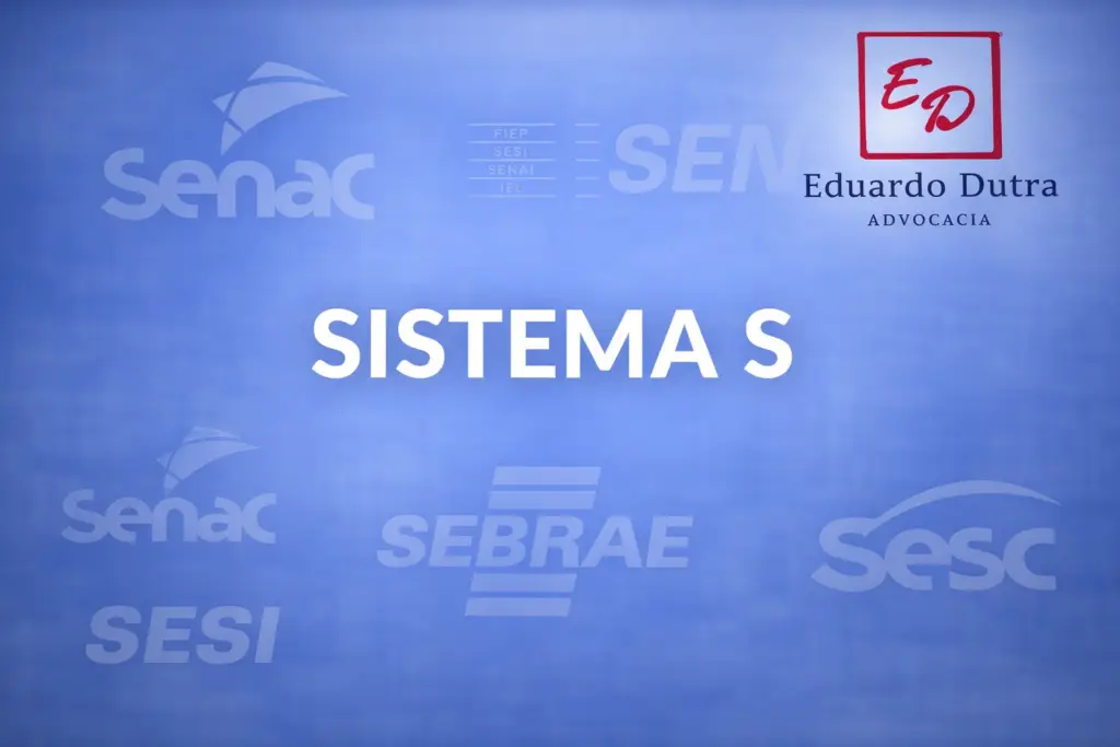 Capa de artigo jurídico explicando o que as empresas precisam saber sobre as contribuições do Sistema S, com logotipos do SEBRAE e Sesc.