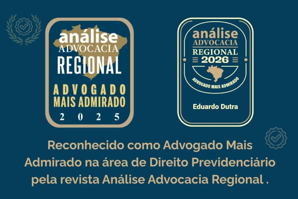 Reconhecido como Advogado Mais Admirado na área de Direito Previdenciário pela revista Análise Advocacia Regional .